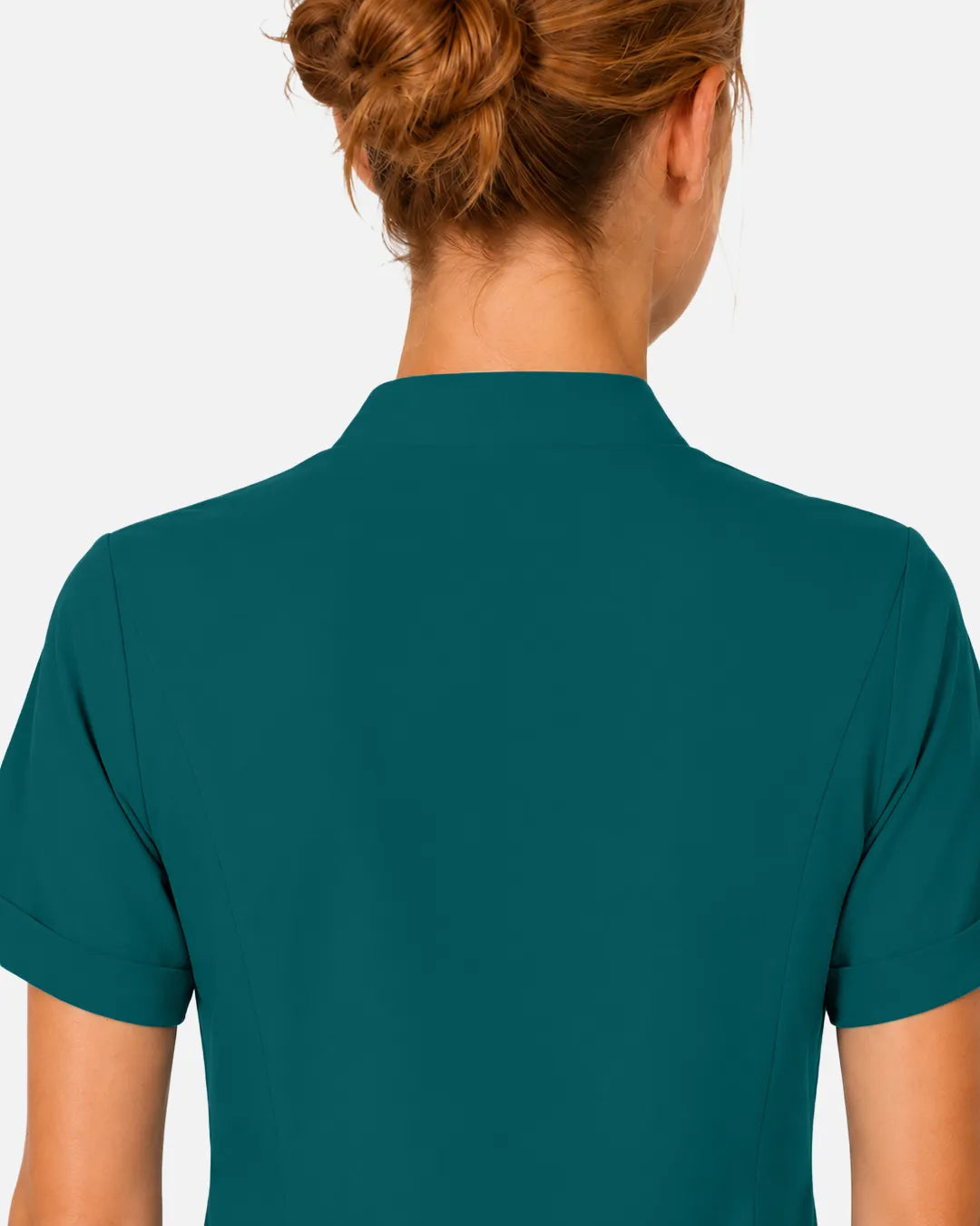 Dark green Eipnare Women's Split V-Neck Scrub Top - Stretch Medical Scrubs for Women