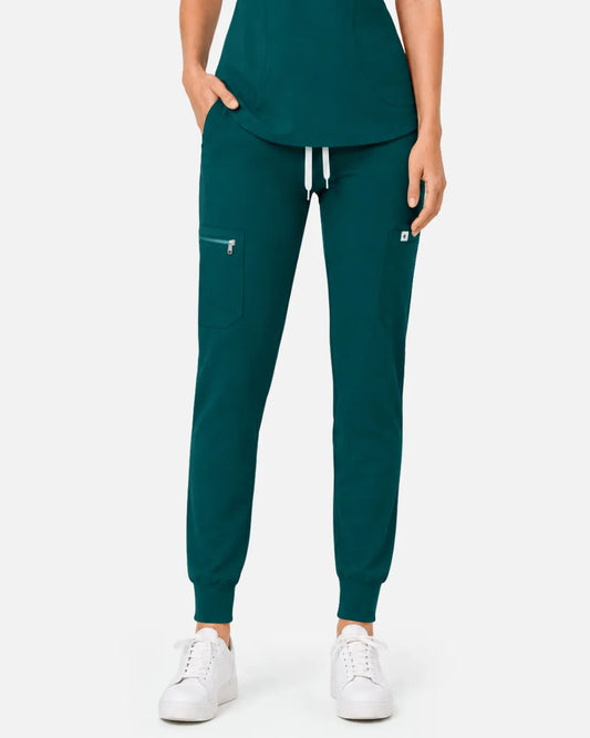Dark green Eipnare Women's Cargo Jogger Scrub Pants - Stretch Medical Scrubs for Women