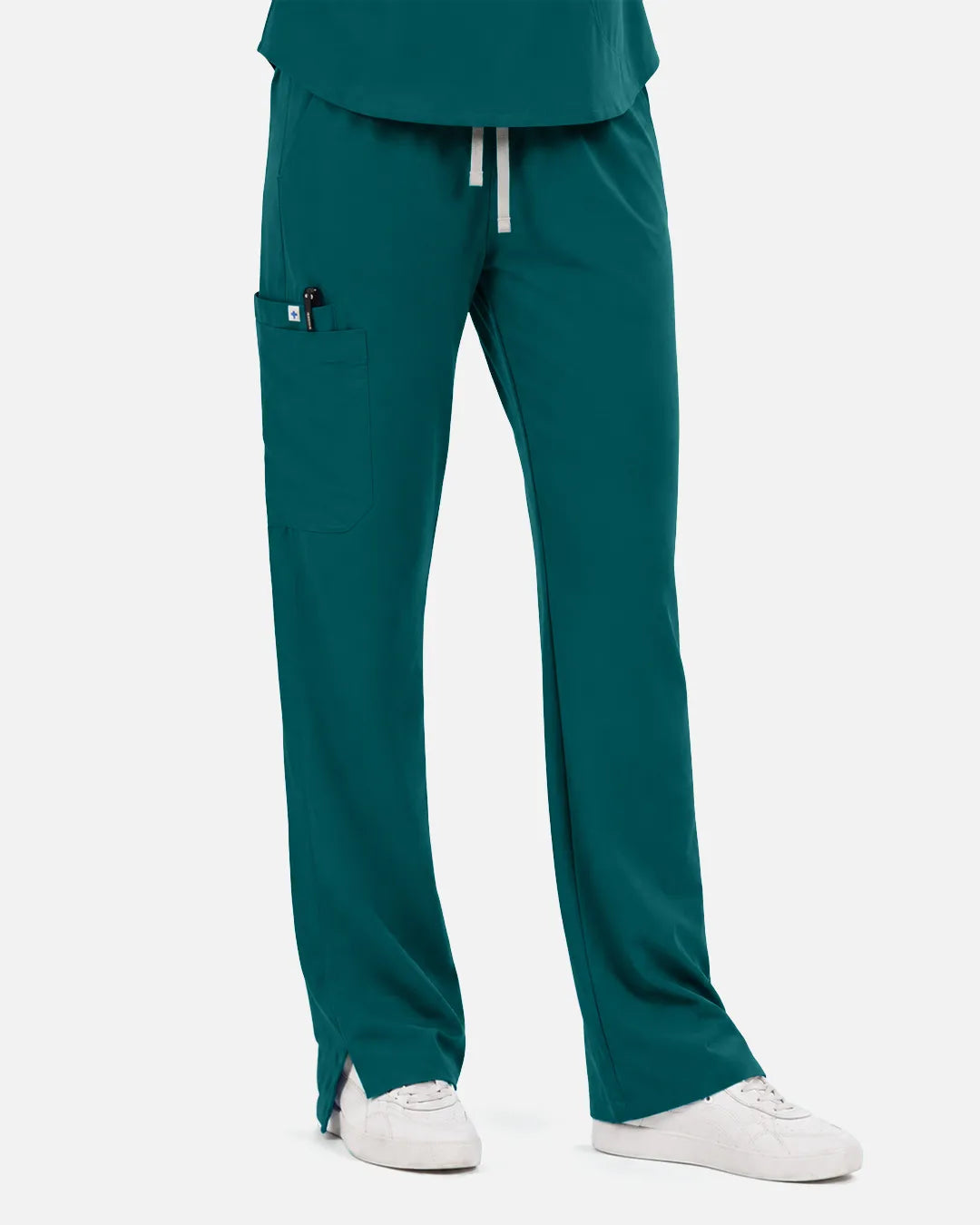 Dark green Eipnare Women's Straight-Leg Cargo Scrub Pants - Stretch Medical Scrubs for Women