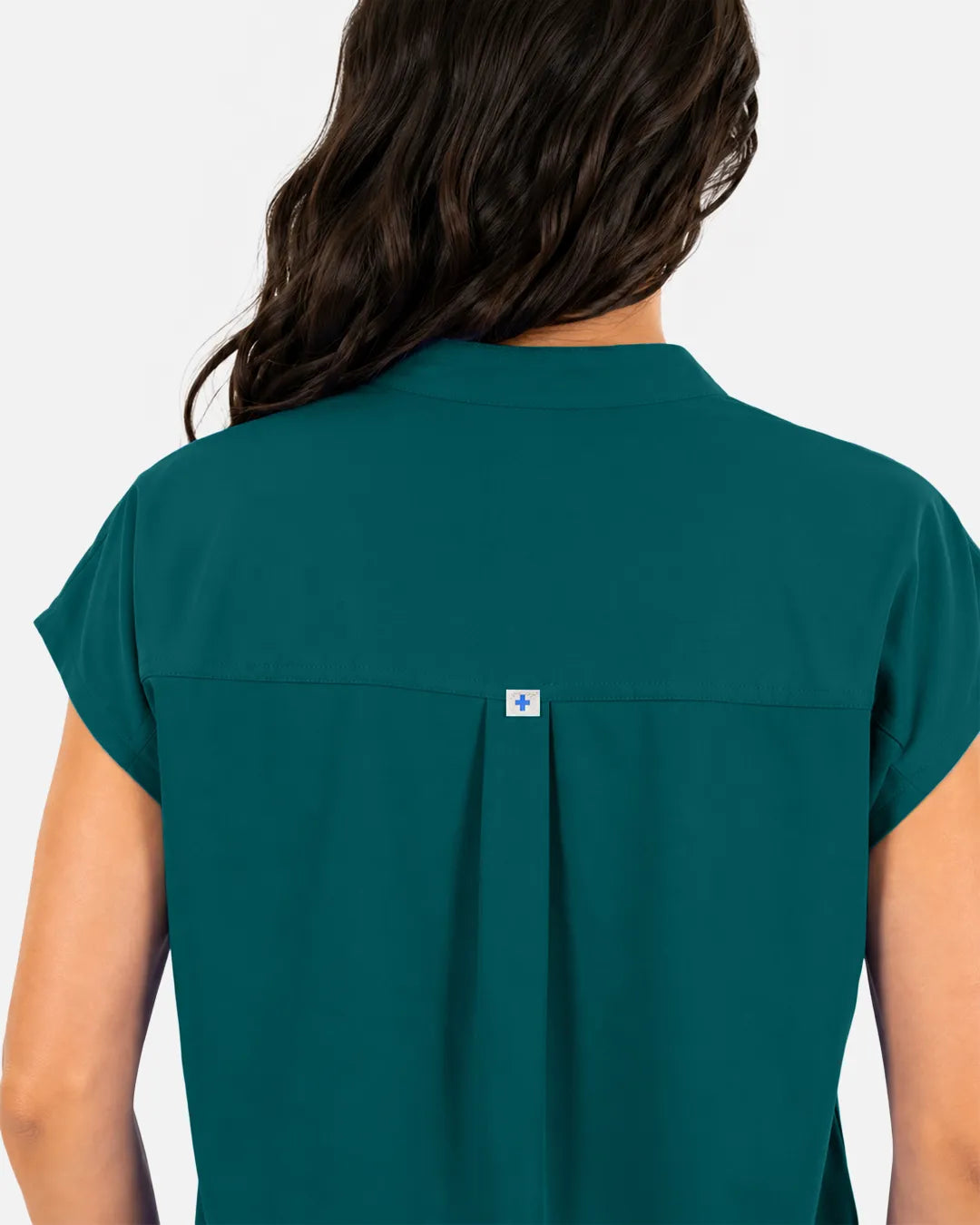 Dark green Eipnare Women's Sleeveless Mandarin Collar Scrub Top - Stretch Medical Scrubs for Women