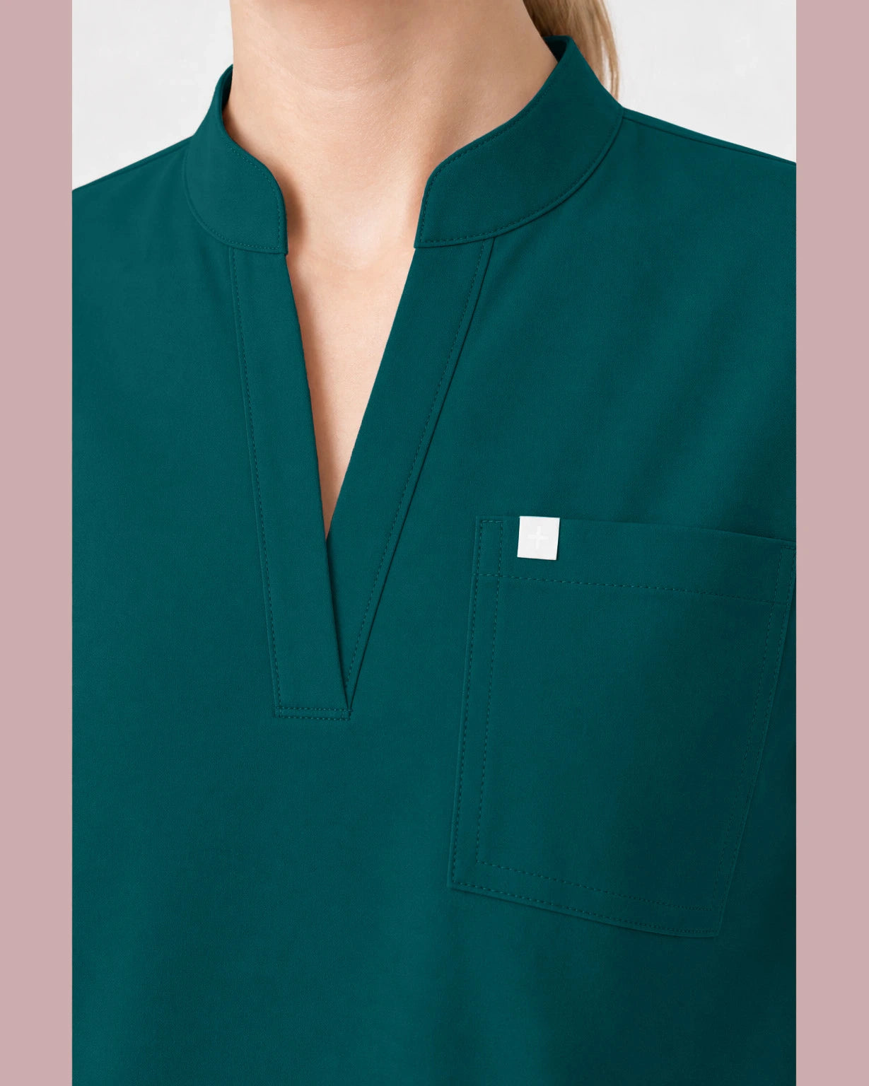 Dark Green Eipnare Women's Henley Sleeveless Straight-Leg Scrub Set - Stretch Medical Scrubs for Women