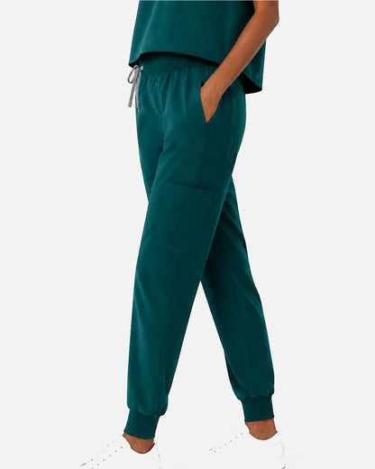 Dark Green – Eipnare Women's Sleeveless Mandarin Collar Jogger Uniform Set – product image 05