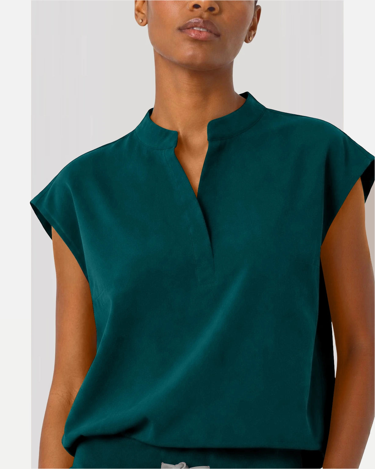 Dark Green – Eipnare Women's Sleeveless Mandarin Collar Jogger Uniform Set – product image 08