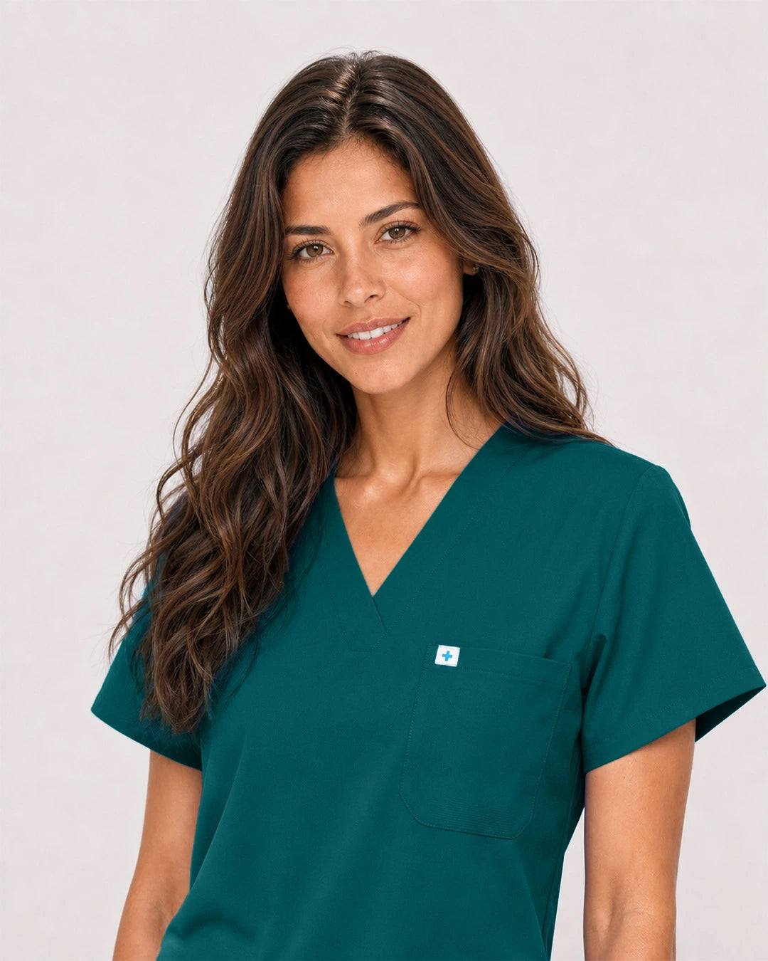 Dark Green Eipnare Women's Classic V-Neck Jogger Scrub Set - Stretch Medical Scrubs for Women