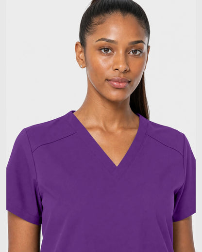 Dark Purple Eipnare Women's 15-Pocket V-Neck Jogger Scrub Set - Stretch Medical Scrubs for Women