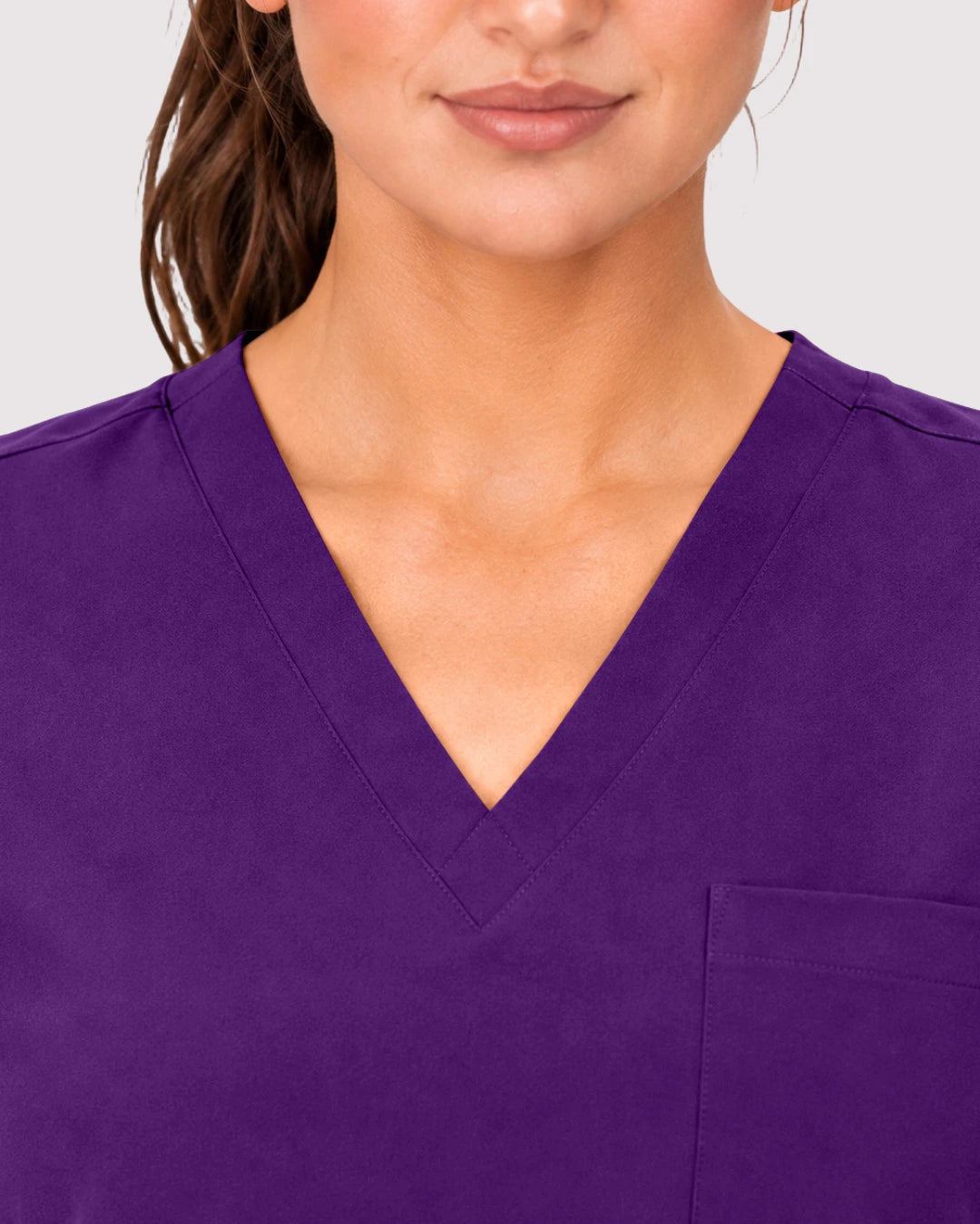 Dark Purple Eipnare Women's 3-Pocket V-Neck Jogger Scrub Set - Stretch Medical Scrubs for Women