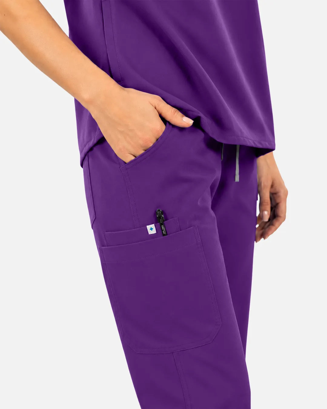 Dark purple Eipnare Women's Straight-Leg Cargo Scrub Pants - Stretch Medical Scrubs for Women