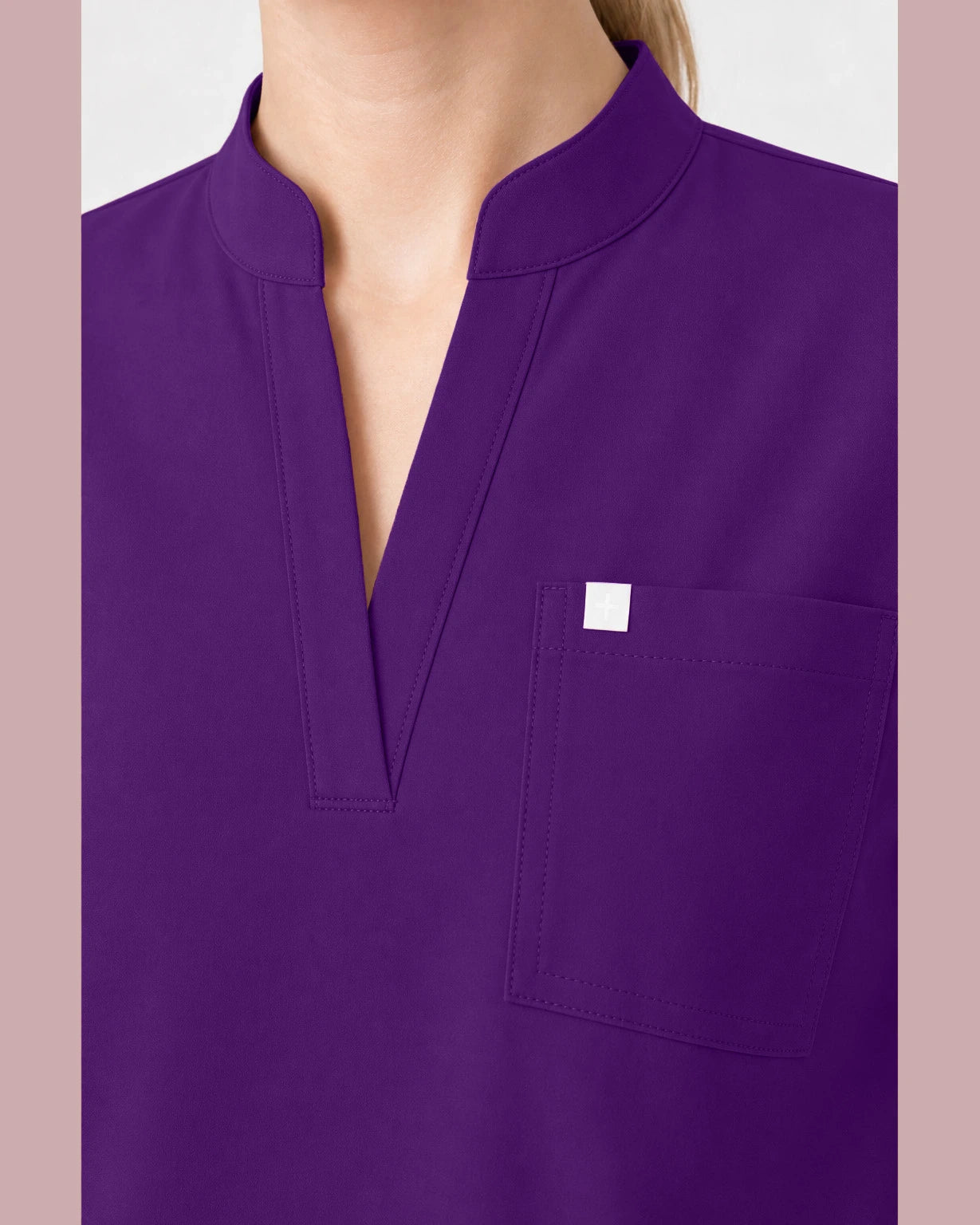 Dark Purple Eipnare Women's Henley Sleeveless Straight-Leg Scrub Set - Stretch Medical Scrubs for Women