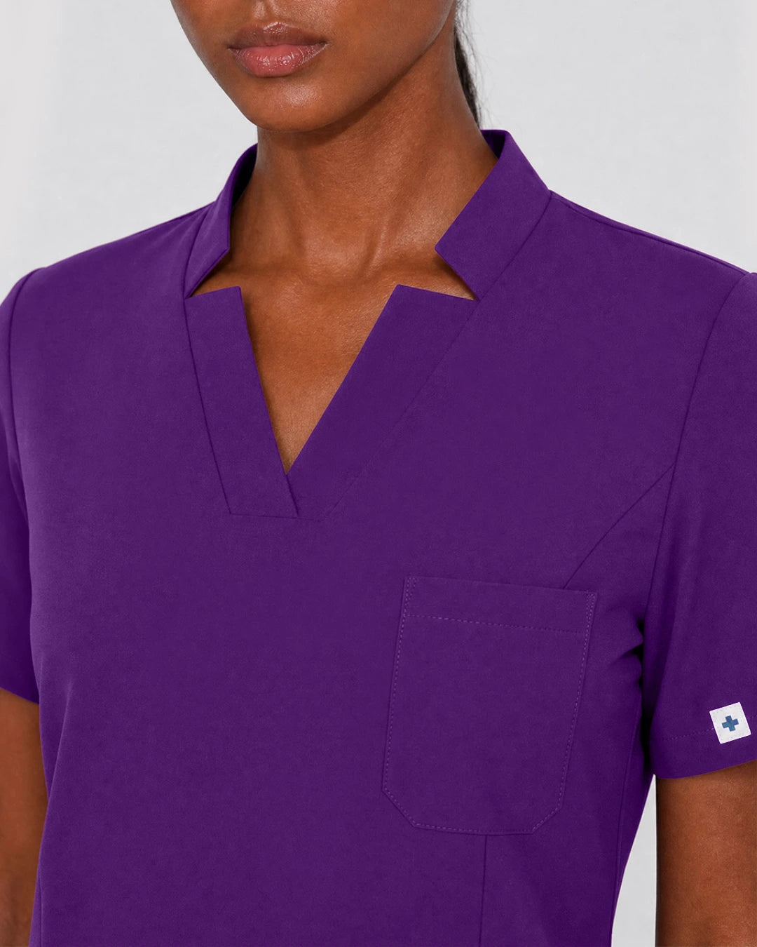Dark Purple Eipnare Women's Split V-Neck Cargo Jogger Scrub Set - Stretch Medical Scrubs for Women
