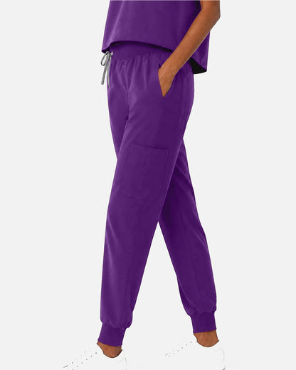 Purple – Eipnare Women's Sleeveless Mandarin Collar Jogger Uniform Set – product image 05