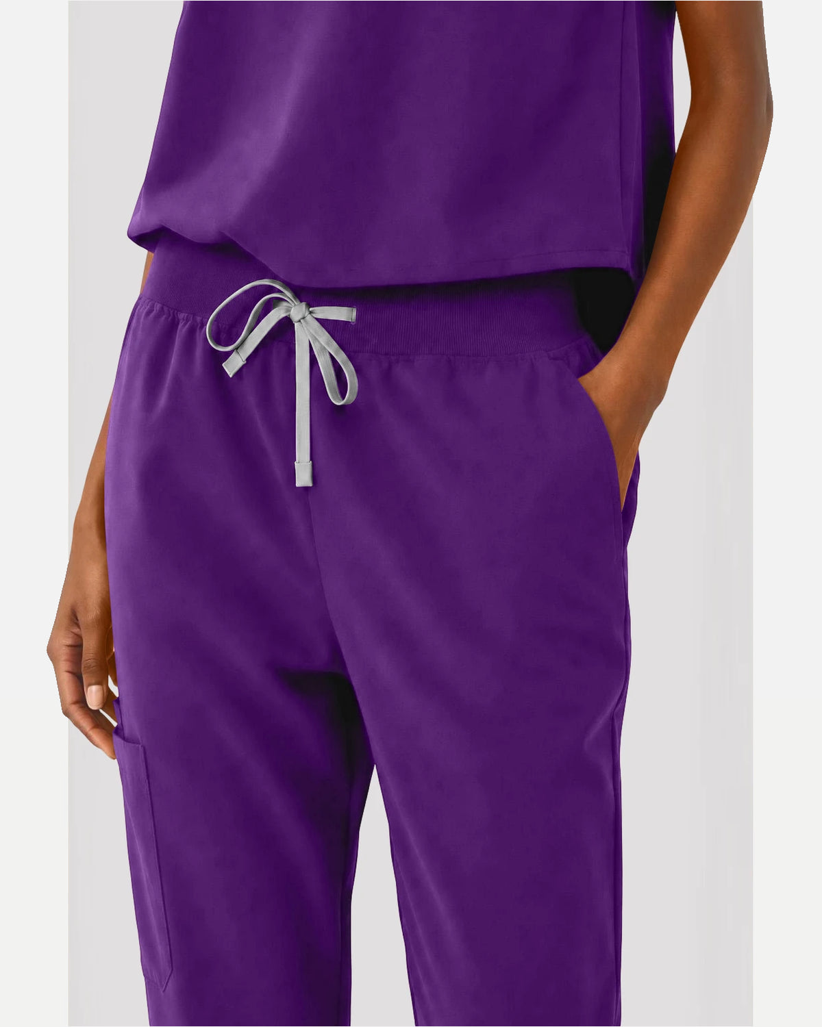 Purple – Eipnare Women's Sleeveless Mandarin Collar Jogger Uniform Set – product image 06