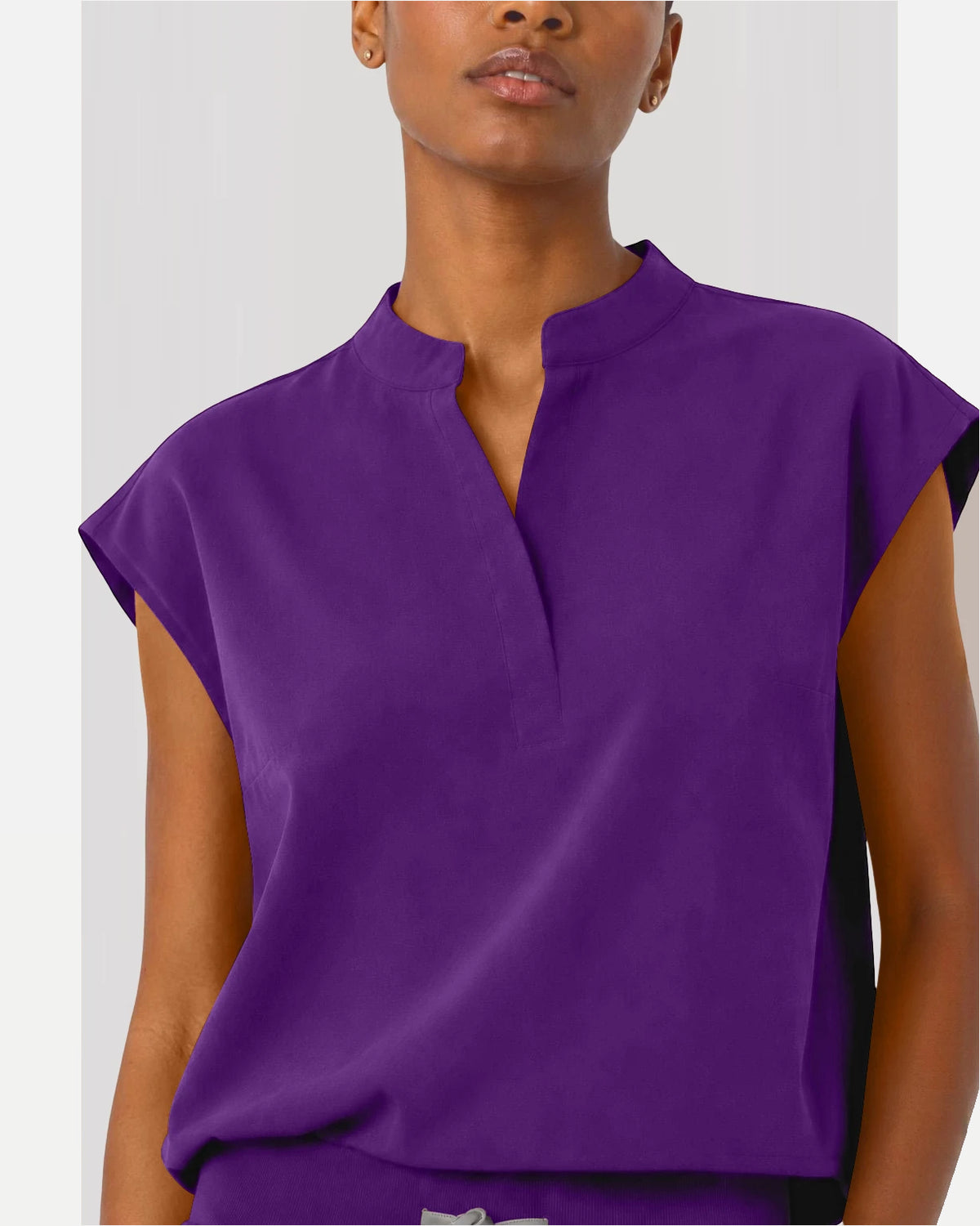 Purple – Eipnare Women's Sleeveless Mandarin Collar Jogger Uniform Set – product image 08
