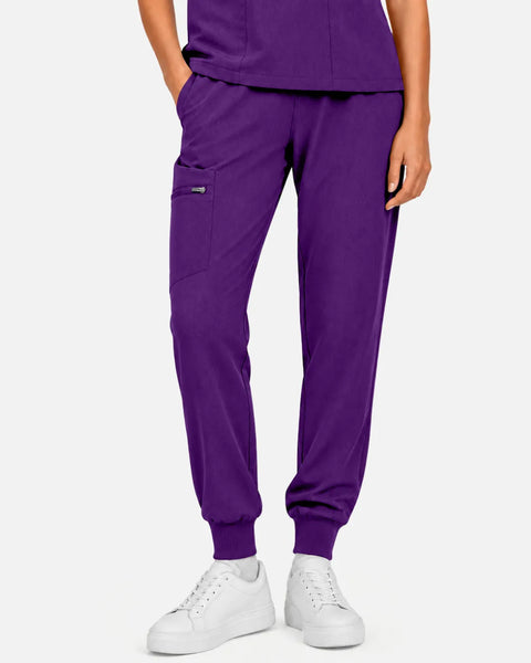 Eipnare Women's Multi-Pocket Jogger Uniform Pants - Dark Purple