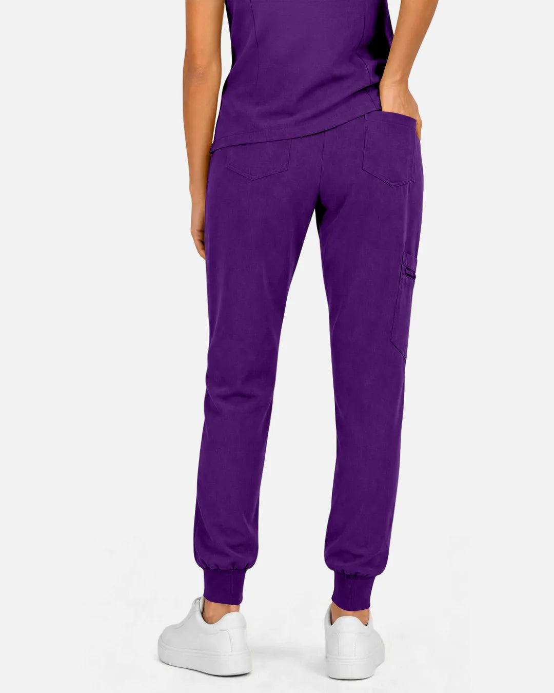 Dark purple Eipnare Women's Multi-Pocket Jogger Scrub Pants - Stretch Medical Scrubs for Women