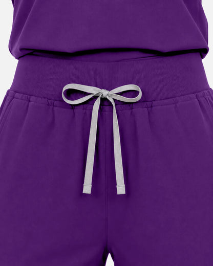 Dark purple Eipnare Women's Multi-Pocket Jogger Scrub Pants - Stretch Medical Scrubs for Women