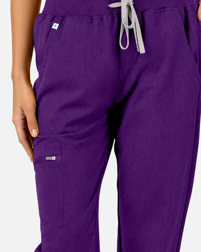 Dark purple Eipnare Women's Multi-Pocket Jogger Scrub Pants - Stretch Medical Scrubs for Women