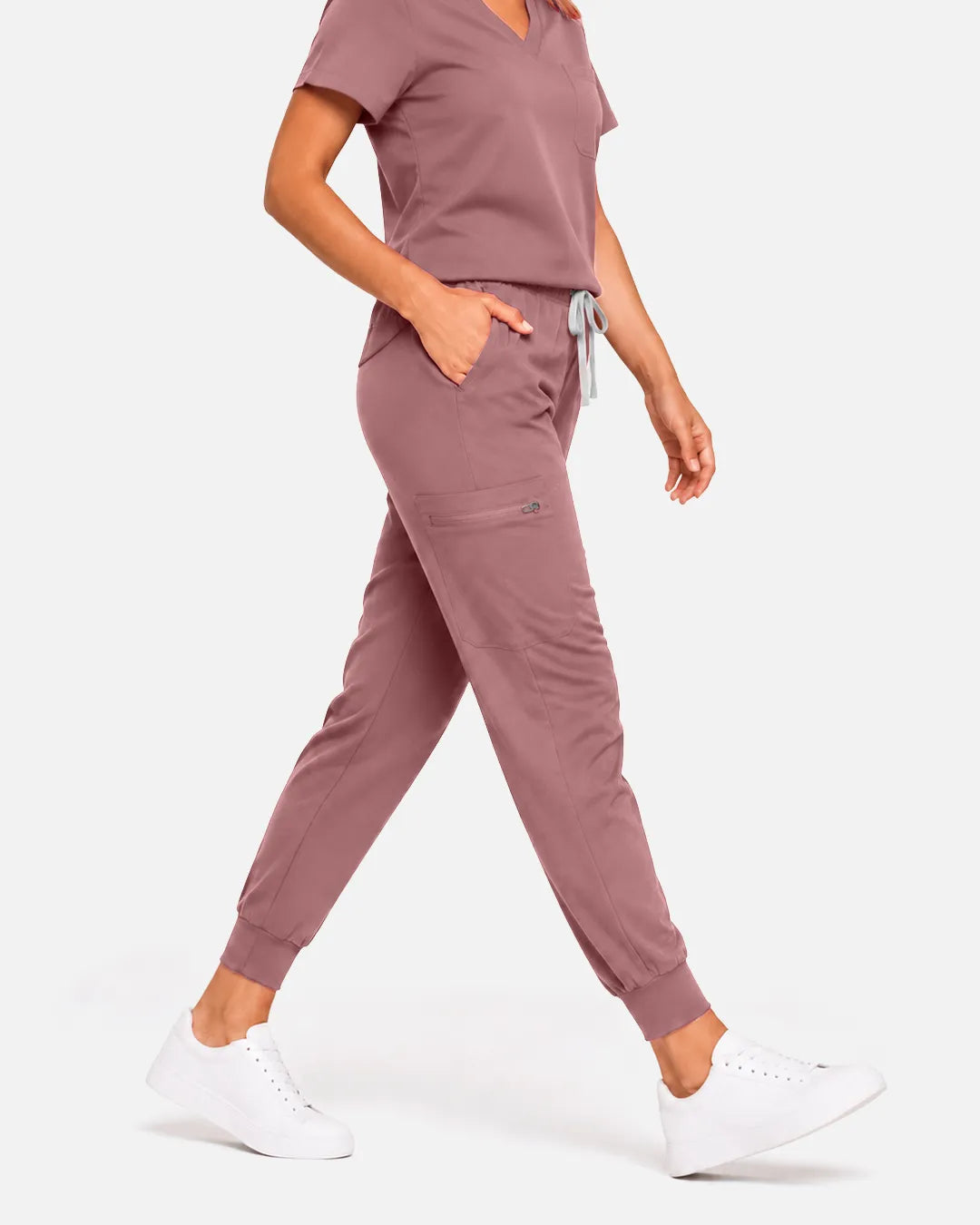 Flesh Pink Eipnare Women's Classic Jogger Scrub Pants - Stretch Medical Scrubs for Women