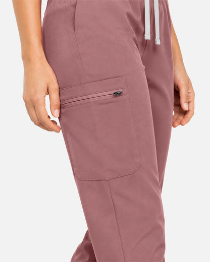 Flesh Pink Eipnare Women's Classic Jogger Scrub Pants - Stretch Medical Scrubs for Women