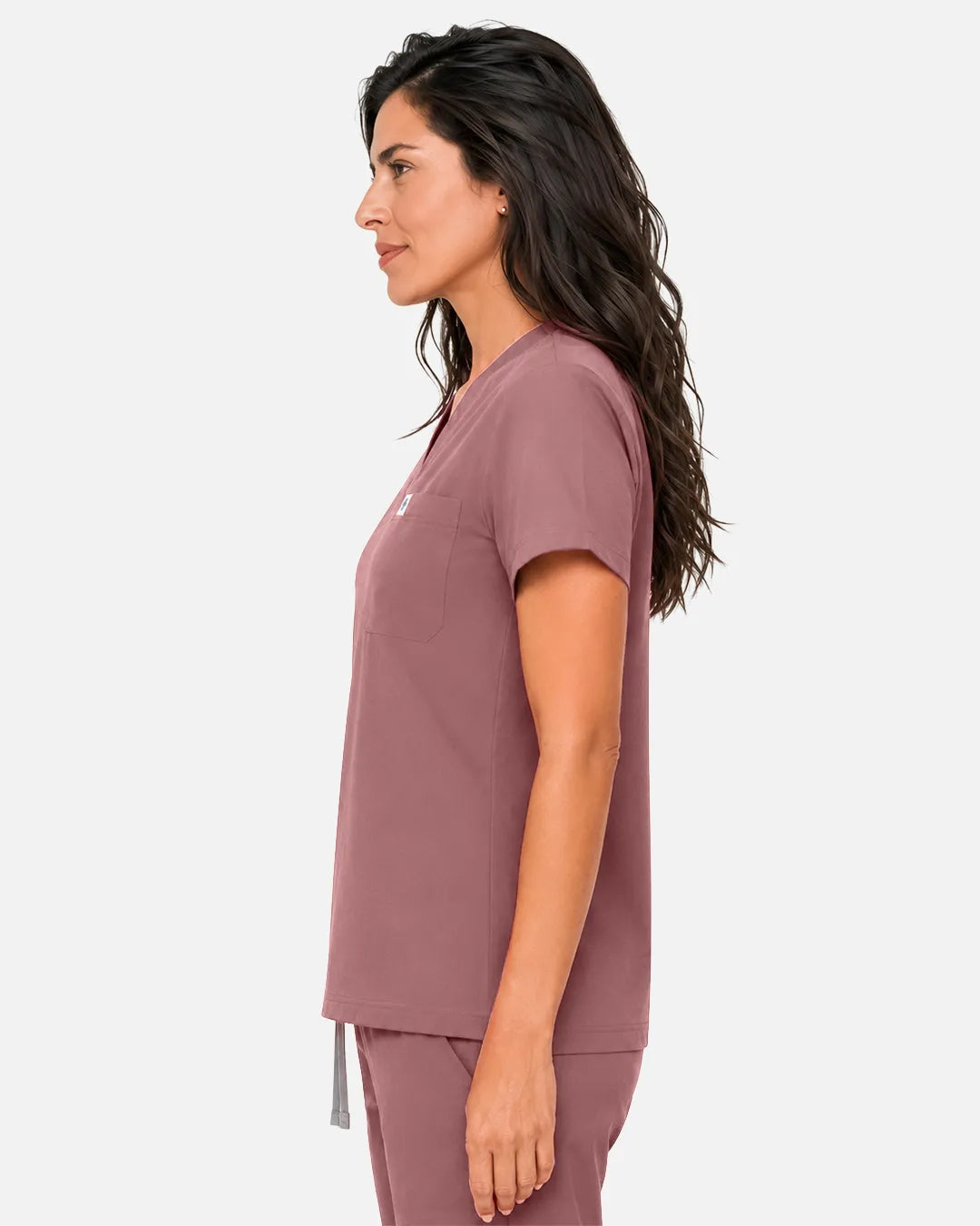 Flesh Pink Eipnare Women's Classic V-Neck Scrub Top - Stretch Medical Scrubs for Women