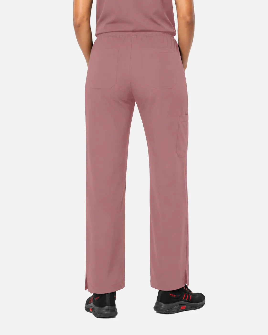 Flesh Pink Eipnare Women's Woven Straight-Leg Scrub Pants - Stretch Medical Scrubs for Women