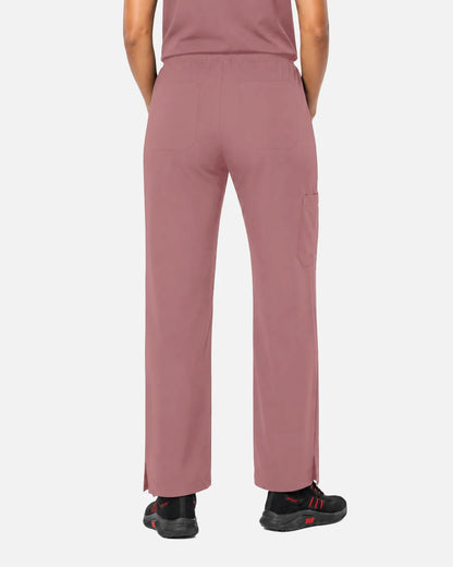 Flesh Pink Eipnare Women's Woven Straight-Leg Scrub Pants - Stretch Medical Scrubs for Women