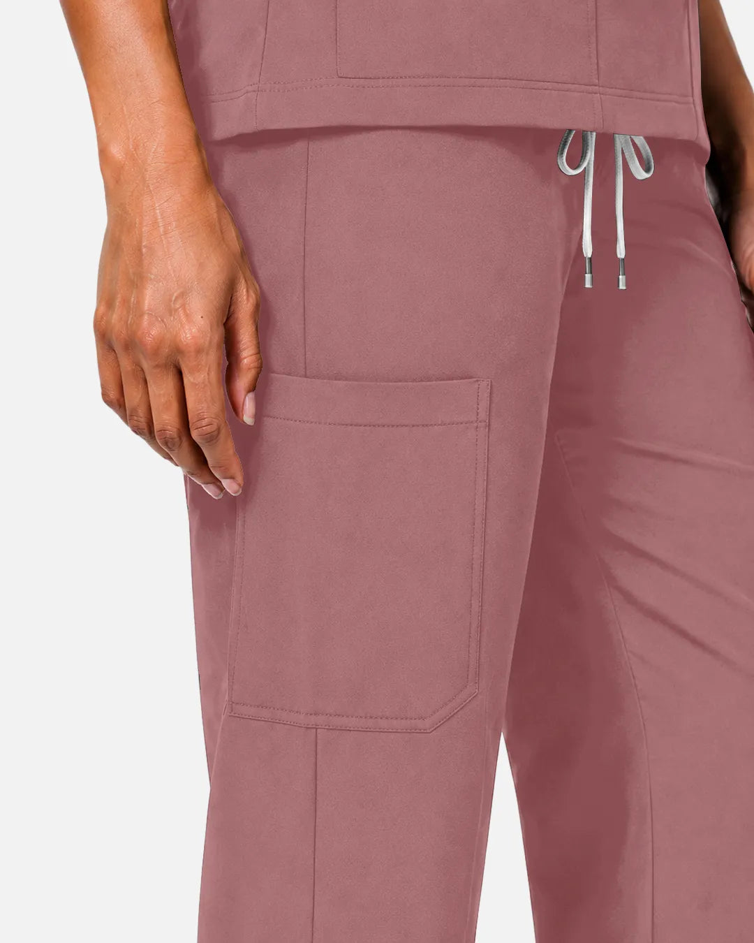 Flesh Pink Eipnare Women's Woven Straight-Leg Scrub Pants - Stretch Medical Scrubs for Women