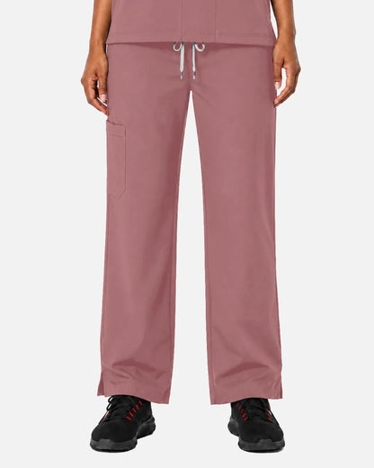 Flesh Pink Eipnare Women's Woven Straight-Leg Scrub Pants - Stretch Medical Scrubs for Women