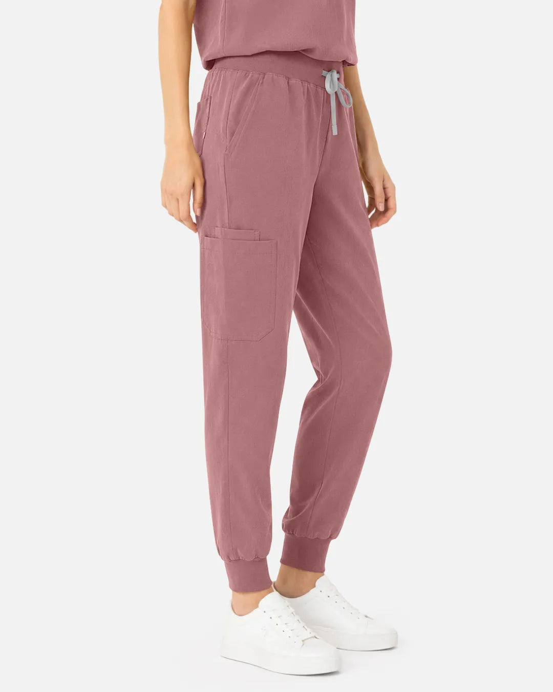 Flesh Pink Eipnare Women's Tapered Jogger Scrub Pants - Stretch Medical Scrubs for Women