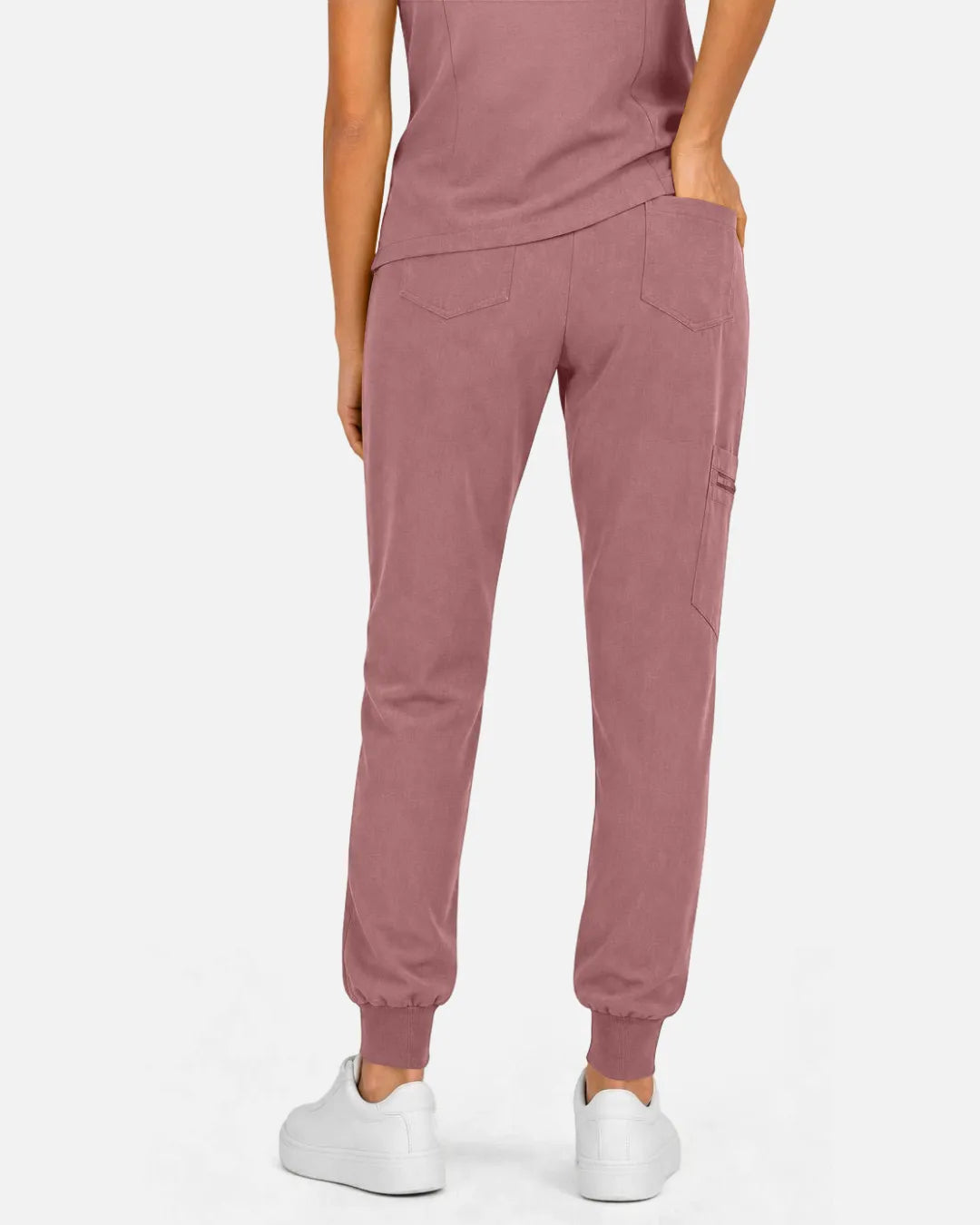 Flesh Pink Eipnare Women's Multi-Pocket Jogger Scrub Pants - Stretch Medical Scrubs for Women