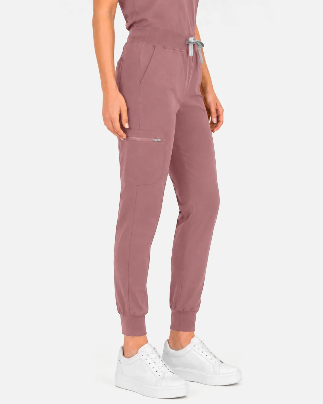 Flesh Pink Eipnare Women's Multi-Pocket Jogger Scrub Pants - Stretch Medical Scrubs for Women