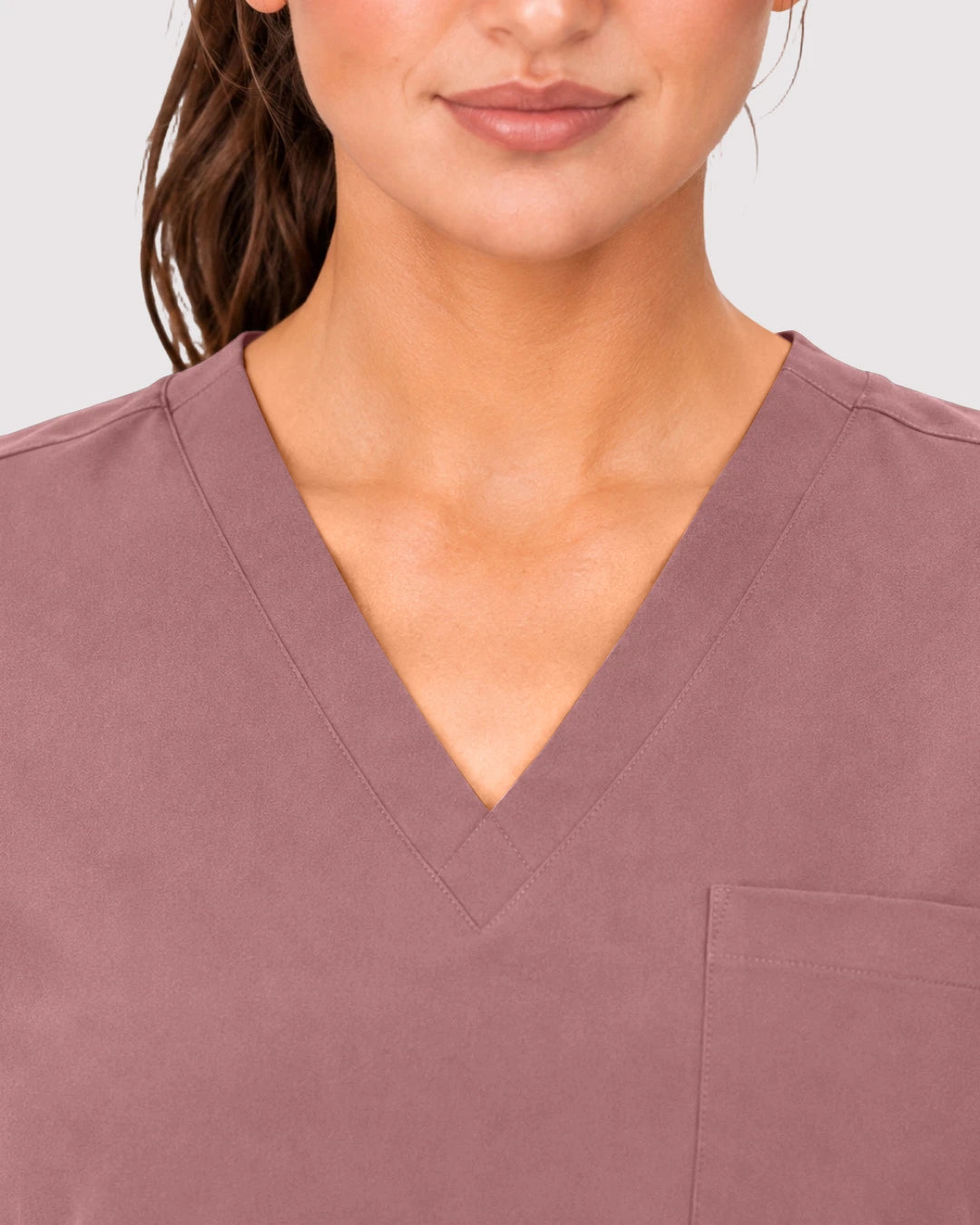 Flesh Pink Eipnare Women's 3-Pocket V-Neck Jogger Scrub Set - Stretch Medical Scrubs for Women