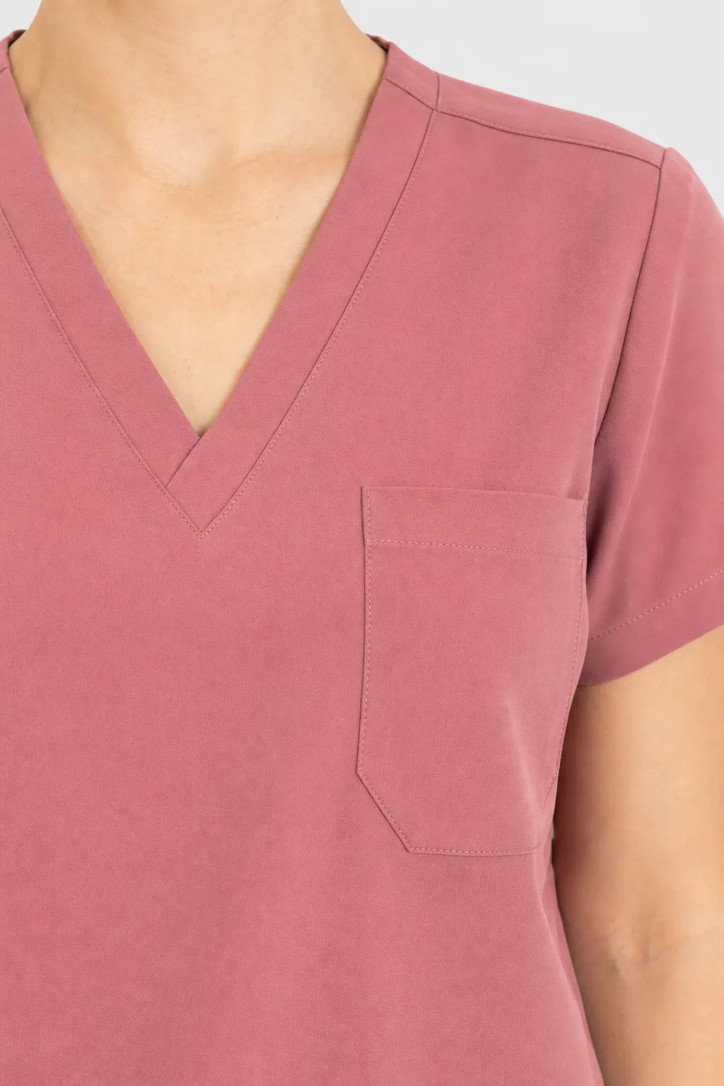 Flesh Pink Eipnare Women's V-Neck 8-Pocket Jogger Scrub Set - Stretch Medical Scrubs for Women