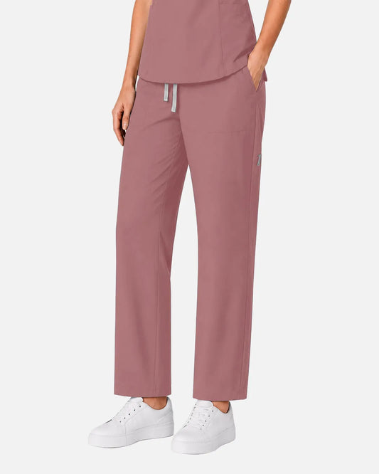 Flesh Pink Eipnare Women's Slim Fit Tapered Cargo Scrub Pants - Stretch Medical Scrubs for Women