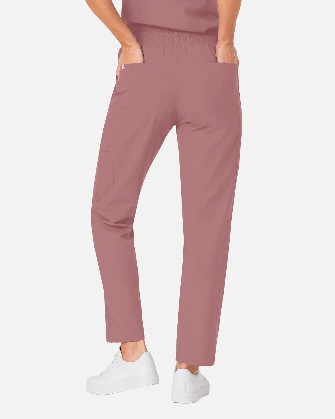 Flesh Pink Eipnare Women's Slim Fit Tapered Cargo Scrub Pants - Stretch Medical Scrubs for Women