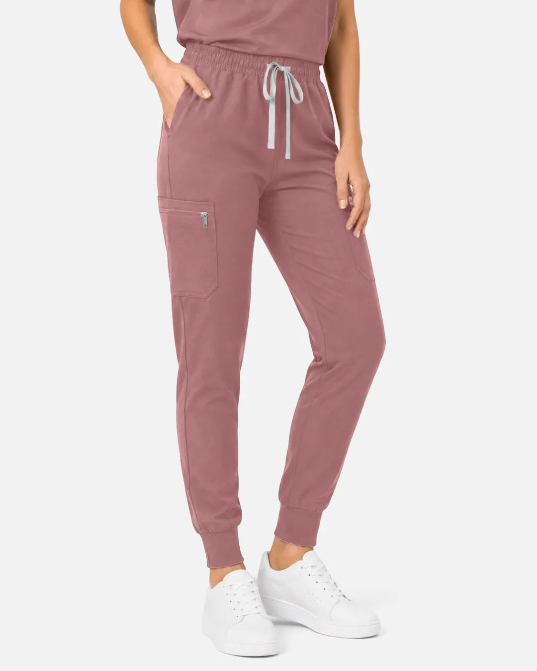 Flesh Pink Eipnare Women's Cargo Jogger Scrub Pants - Stretch Medical Scrubs for Women