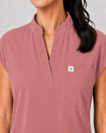 Flesh Pink Eipnare Women's 8-Pocket V-Neck Jogger Scrub Set - Stretch Medical Scrubs for Women