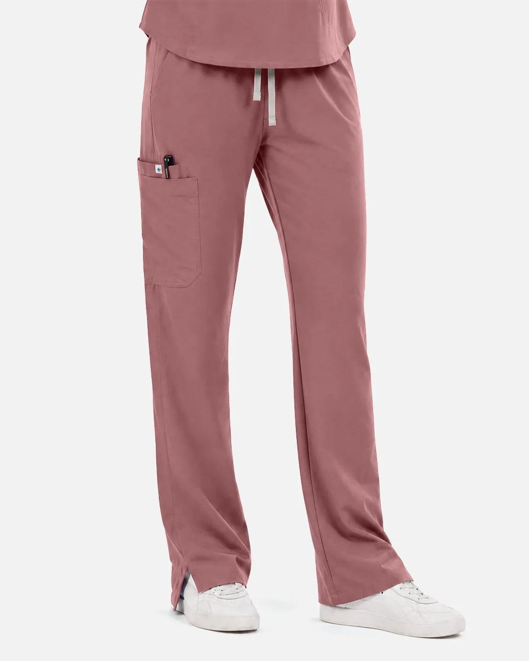 Flesh Pink Eipnare Women's Straight-Leg Cargo Scrub Pants - Stretch Medical Scrubs for Women
