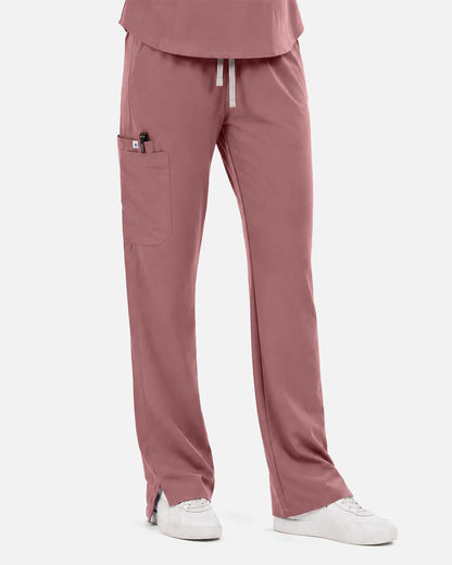 Flesh Pink Eipnare Women's Straight-Leg Cargo Scrub Pants - Stretch Medical Scrubs for Women