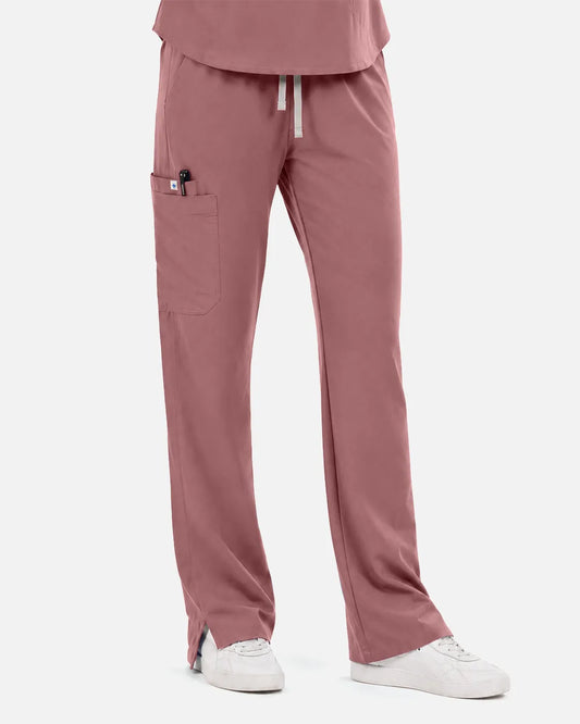 Flesh Pink Eipnare Women's Straight-Leg Cargo Scrub Pants - Stretch Medical Scrubs for Women