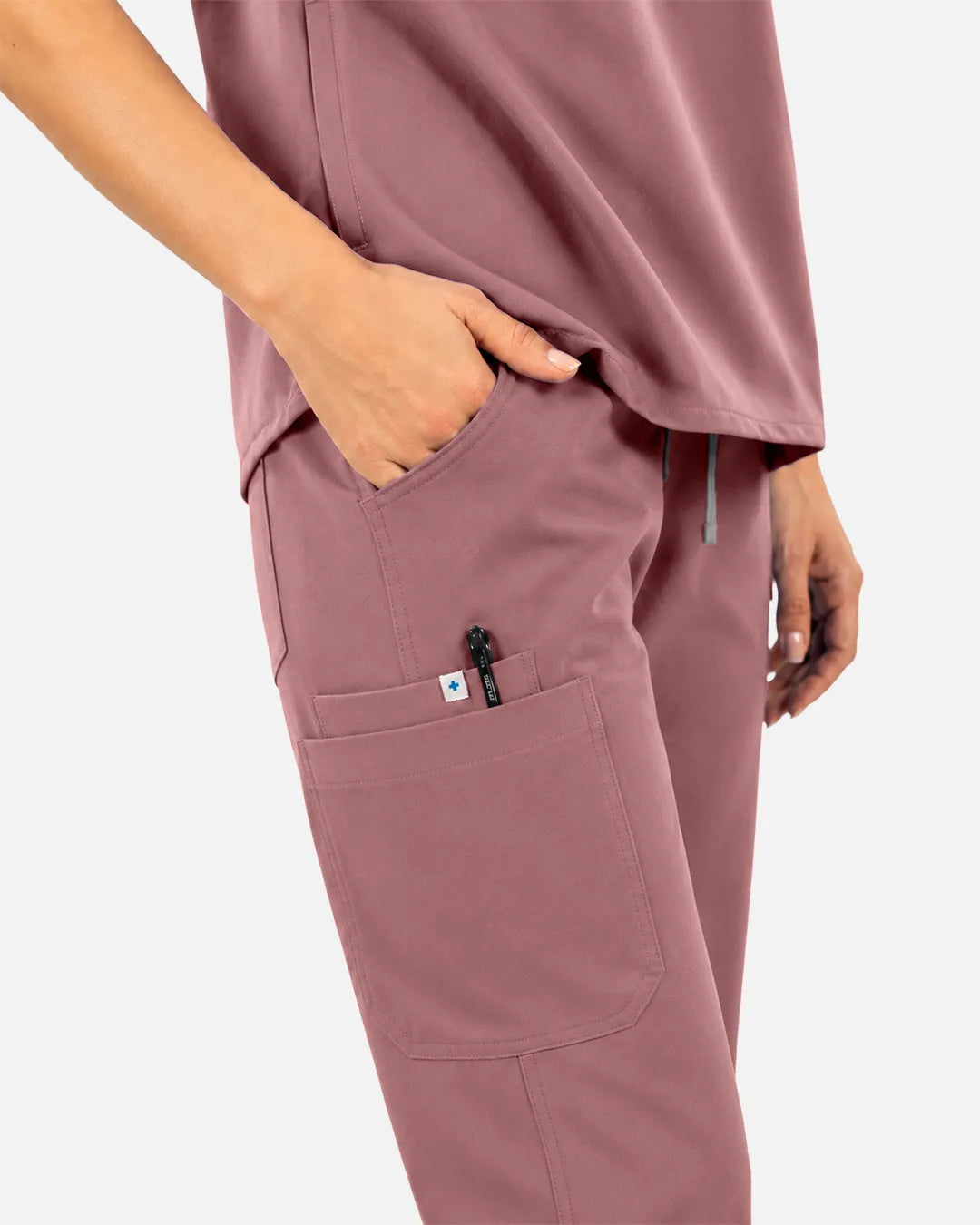 Flesh Pink Eipnare Women's Straight-Leg Cargo Scrub Pants - Stretch Medical Scrubs for Women