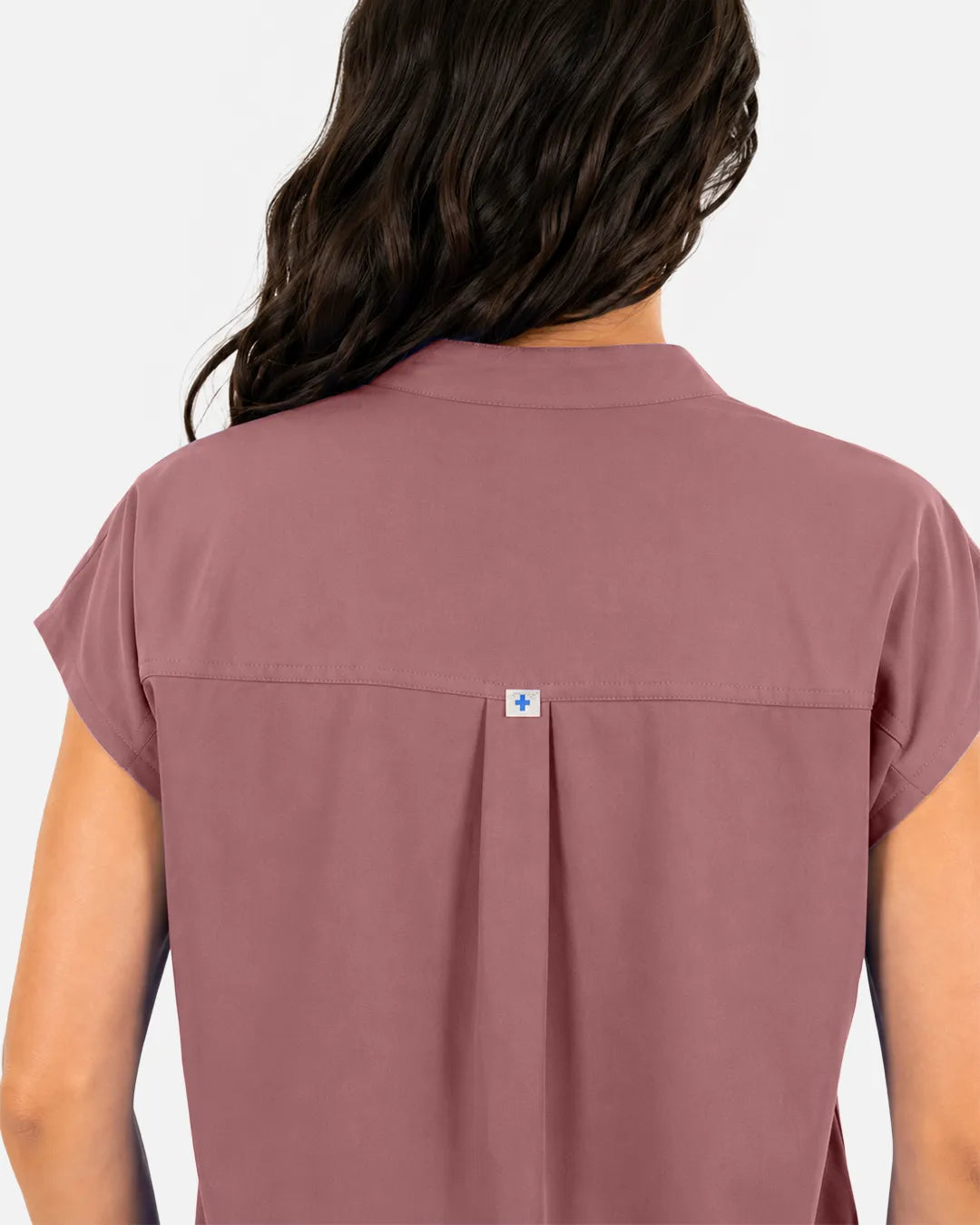 Flesh Pink Eipnare Women's Sleeveless Mandarin Collar Scrub Top - Stretch Medical Scrubs for Women