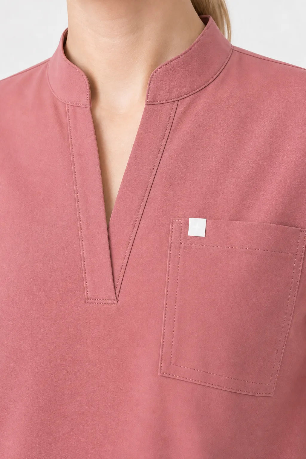 Flesh Pink Eipnare Women's Henley Sleeveless Straight-Leg Scrub Set - Stretch Medical Scrubs for Women