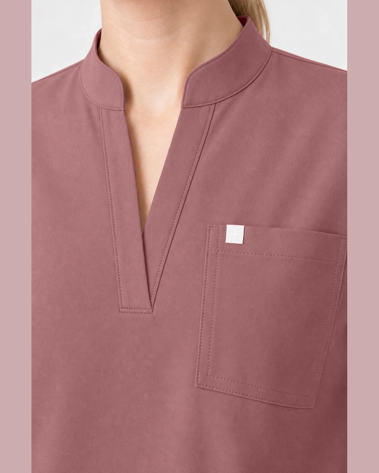 Flesh Pink Eipnare Women's Henley Sleeveless Straight-Leg Scrub Set - Stretch Medical Scrubs for Women