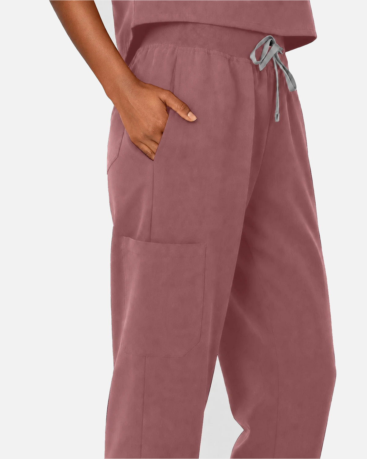 Flesh Pink – Eipnare Women's Sleeveless Mandarin Collar Jogger Uniform Set – product image 09