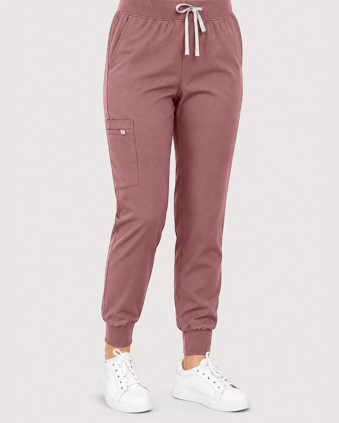 Flesh Pink Eipnare Women's Knit V-Neck Jogger Scrub Set - Stretch Medical Scrubs for Women