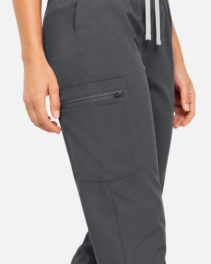Heather grey Eipnare Women's Classic Jogger Scrub Pants - Stretch Medical Scrubs for Women