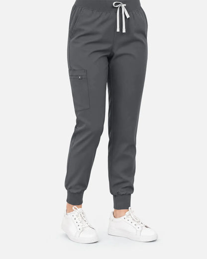 Heather grey Eipnare Women's Classic Jogger Scrub Pants - Stretch Medical Scrubs for Women