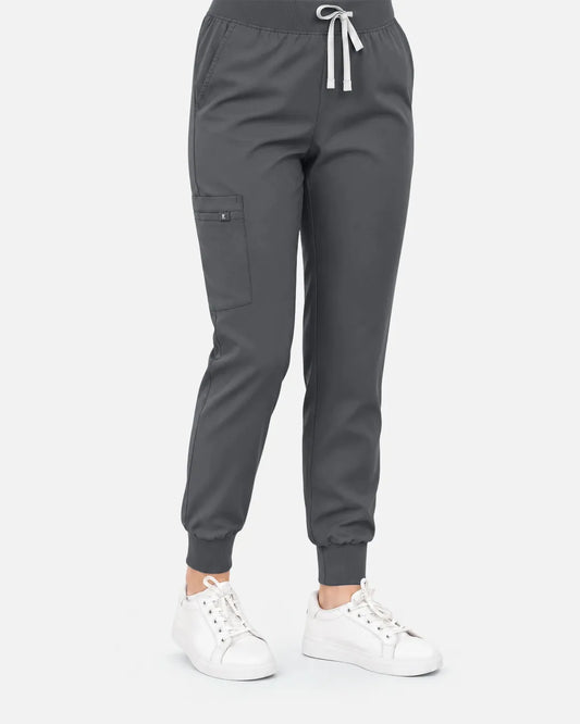 Heather grey Eipnare Women's Classic Jogger Scrub Pants - Stretch Medical Scrubs for Women