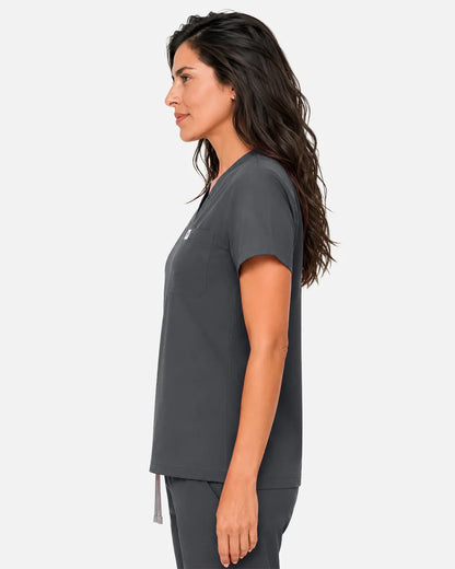 Heather grey Eipnare Women's Classic V-Neck Scrub Top - Stretch Medical Scrubs for Women