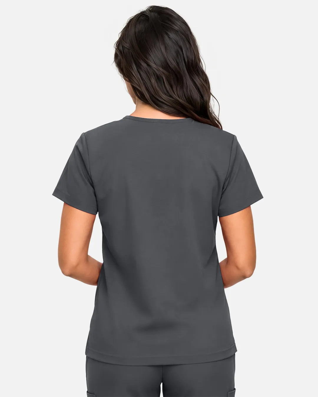 Heather grey Eipnare Women's Classic V-Neck Scrub Top - Stretch Medical Scrubs for Women